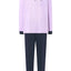 Premium Long Men's Pajamas with Piqué Knit Placket - Pink 5104_91