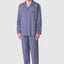 Langer karierter Popeline-Revers-Pyjama für Herren – Blau 2986_33