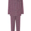 Men's Winter Long Plaid Flannel Lapel Pajamas - Red 2814_90