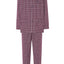 2814 - Long Premium Men's Pajama with Checked Flannel Lapel - Garnet