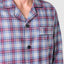 2813 - Long Premium Men's Pajama with Checked Flannel Lapel - Red