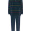 Men's Long Striped Velvet Winter Pajamas - Blue 5735_39