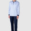5103 - Long Premium Men's Pajamas with Piqué Point Placket - Blue