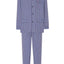 Men's Long Plaid Poplin Lapel Pajamas - Blue 2986_33