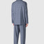 Men's Long Plaid Poplin Lapel Pajamas - Gray 2984_22