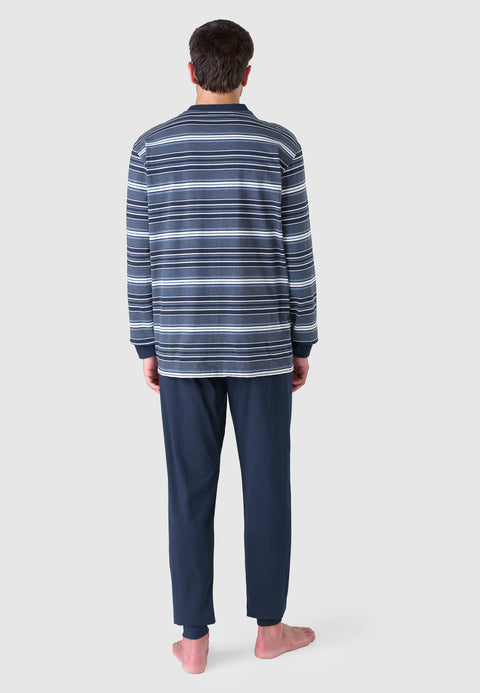 Acheter Pyjama Homme Long Fabrique au Portugal Bleu 55027 El Buho Nocturno