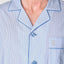 2985 - Striped Poplin Lapel Men's Pajama - Blue