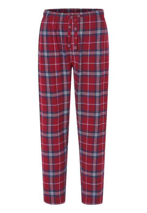 8817 - Pantalon long en flanelle à carreaux Premium - Rouge
