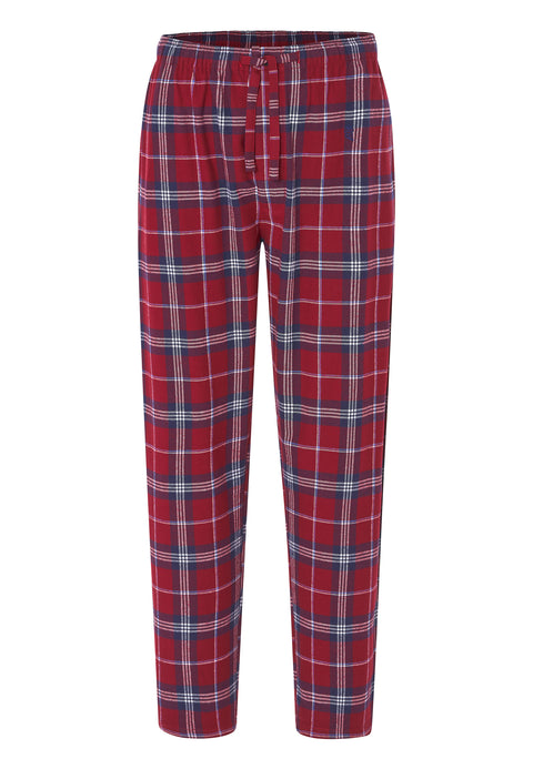 Men's Long Winter Checked Flannel Pajama Pants - Red 8817_94