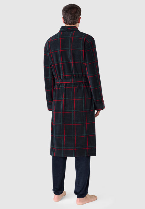 0603 - Men's Winter Fleece Coat Premium Polyester Printed - Navy