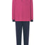 5100 - Long Premium Men's Pajamas with Printed Knitted Placket - Garnet