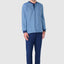 Men's Long Winter Premium Knit Plaid Pajamas - Blue 55026_33