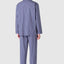 Men's Long Plaid Poplin Lapel Pajamas - Blue 2986_33