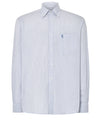 Herenhemd Lange Mouwen Popelín Strepen met Zak Easy Iron Extra Zacht - Blauw 0304_39 - Maat 2 (S) / Blauw / 50% bamboe 50% polyester