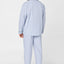 Langer, gestreifter Popeline-Revers-Pyjama für Herren – Blau 1531_39