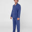Pijama Hombre Largo Premium Solapa Bambú Cuadros - Azul 2707_37