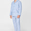 Pijama Hombre Largo Premium Solapa Popelín Estampado - Azul 2712_33