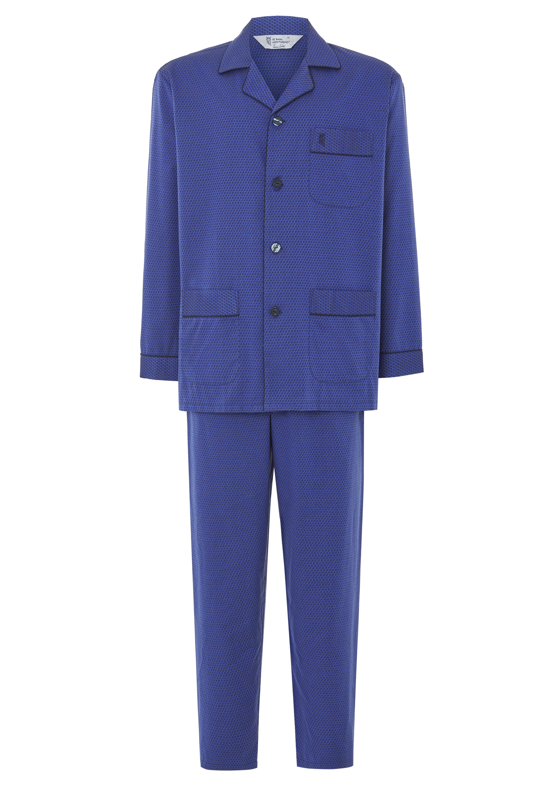 Pijama Hombre Largo Popelín Azul 2713 El Búho Nocturno
