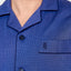 2713 - Long Premium Men's Pajamas with Printed Poplin Lapel - Blue
