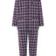 Pijama Hombre Largo Premium Tela Solapa Franela Invierno Cuadros Granate Blanco