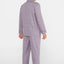 Pijama Hombre Largo Solapa Tela Popelín Cuadros Violeta