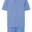 Pijama Hombre Corto Verano Punto Cuello Tapeta Punto Liso Tela Estampado Azul
