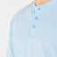 Short Men's Pajamas with Plain Knit Placket Printed Fabric - Blue 3607_30