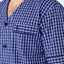 4522 - Men's Short Judo Poplin Plaid Pajamas - Blue