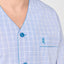 4528 - Men's Pajama Short Judo Poplin Checks - Light Blue