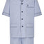 Pijama Hombre Corto Verano Tela Cuello Judo Popelín Navy rayas azul