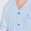 4533 - Men's Pajama Short Judo Poplin Checks - Light Blue