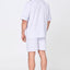 Kurzer hochwertiger Judo-Popeline-Karo-Pyjama für Herren – Violett 4739_95