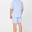 Kurzer Premium-Judo-Popeline-Karo-Pyjama für Herren – Blau 4740_30