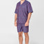 Men's Short Premium Judo Printed Poplin Pajamas - Red 4741_89