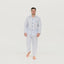 Pijama Homem Longo Lapela Popelina Listras - Azul 1525_30