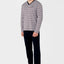 532 - PRODIGY - Men's Long Premium V-Neck Striped Pajamas - Gray