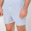 6928 - Checked Poplin Boxer - Light Blue