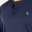 7626 - Plain Plain Placket Knitted Short Sleeve T-Shirt - Navy