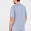 7627 - Plain Plain Plain Placket Short Sleeve T-Shirt - Light Blue