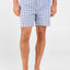 Men's Short Pajama Pants in Checked Poplin - Blue 8504_30