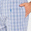 Men's Short Pajama Pants in Checked Poplin - Blue 8504_30