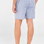 Men's Short Pajama Pants in Checked Poplin - Blue 8504_30