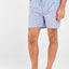 Men's Short Pajama Pants in Checked Poplin - Blue 8505_33