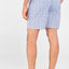 Men's Short Pajama Pants in Checked Poplin - Blue 8505_33