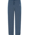 Mens Pajama Pants Long Cotton Knit Checkered - Blue 8509_36 - Size 5 (XL) / Blue / 100% cotton