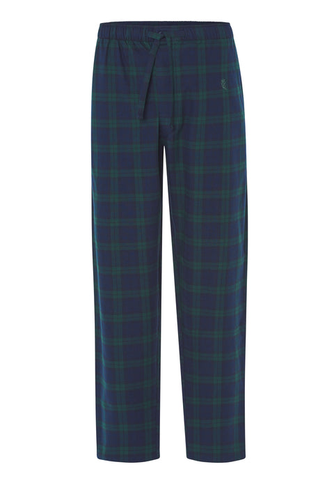 ▷ Men's Long Premium Flannel Pajama Pants, Navy Green