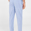 8984 - Long Checked Poplin Trousers - Light Blue