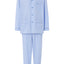 Pijama Hombre Largo Solapa Tela Popelín Rayas Azules