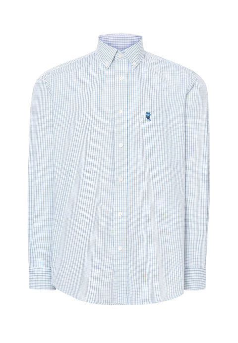 Camisas Hombre Manga Larga Bambú Easy Ironing Cuadros Azules