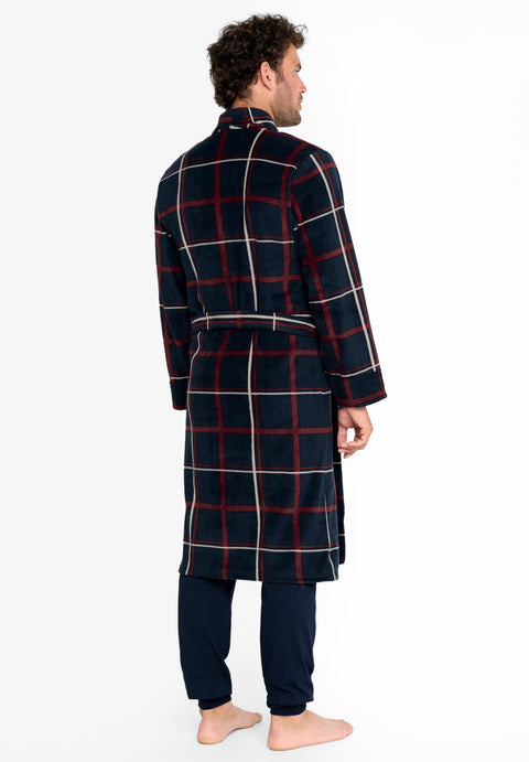 AMITOFO Long Robes for Men with Hood & Pockets,Soft Plush Full Length  Hooded Bathrobe Winter Warm Fleece Sleepwear Shawl Collar Housecoat ,Size  M-XXL & Navy - Walmart.com